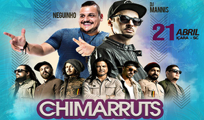Domingo de páscoa com show nacional! Chimarruts no Rhóis Centro de Eventos, válido exclusivamente para dia 21 de abril