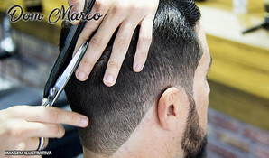 Homem também cuida do seu visual! Combo corte de cabelo, barba ou ambos no Dom Marco Barbearia, válido de segunda a sexta