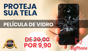 Proteja o seu celular de arranhões! Película de vidro na bigphone no Centro de Criciúma, válido de segunda a sexta