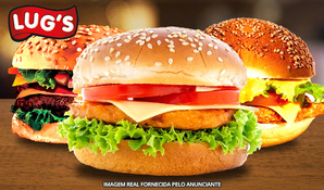 Não passe vontade! Burguer Angus, burguer frango ou chicken tasty na Lug's, válido de segunda a segunda para consumo ou retirada no local
