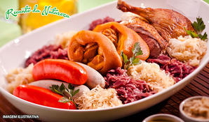 Delícia de almoço! Buffet livre comida típica alemã no Restaurante Recanto da Natureza em São Martinho, válido aos sábados e domingos