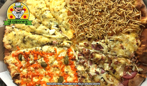 Perfeito para toda a família! Pizza gigante 16 fatias na Alcapone's Pizzaria da grande próspera, válido de terça a sexta para retirada no local