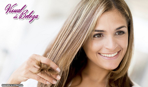 De uma mudada no visual! Botox capilar + design de sobrancelha + corte na Visual da Beleza, válido de segunda a sábado