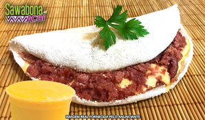 Café da manhã, almoço ou jantar! Tapioca salgada ou doce + suco de laranja no Sawabona Açai House no Angeloni Center, válido todos os dias para consumo no local