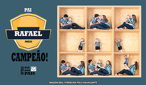 Ensaio na caixa! Especial para o Dia dos Pais, montagem com 9 fotos impressa em uma caneca de porcelana com o nome do papai, na Pimentinha Fotografia