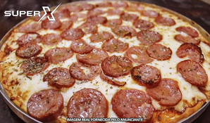 Vai uma pizza?! Pizza gigante 16 fatias com borda recheada no Super X Delivery, válido de segunda a segunda para retirada no local ou tele-entrega*