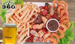 Iscas na chapa + acompanhamentos e 2 chopps Edelbrau para 2 pessoas, no Bistrot 360º Café e Restobar, válido de segunda a domingo