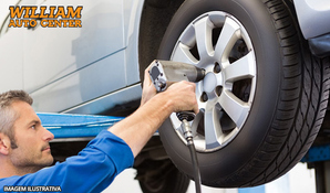 Direção perfeita para o seu carro! Balanceamento nas 04 rodas e geometria, rodízio de pneus com check up de suspensão escapamento e freios no William Auto Center
