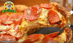 Perfeito para toda a família! Pizza gigante 16 fatias na Alcapone's Pizzaria da grande próspera, válido de terça a sexta exclusivamente para retirada no local