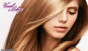 De uma mudada no visual! Escova progressiva + corte de cabelo + manicure na Visual da Beleza, válido de segunda a sábado