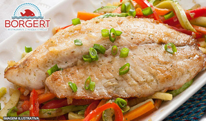 Buffet livre especial de peixes, carnes e pratos quentes no Borgert Restaurante Pesque e Pague em Braço do Norte, válido exclusivamente para sexta