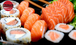 Combinados de sushi com 40 peças no Osaka Sushi Bar, válido de segunda a segunda para retirada no local ou tele-entrega*