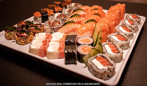 OSAKA SUSHI BAR: combinado de sushi com 40 peças (hossomaki, joy, filadélfia, folha de arroz, niguiri, uramaki e hot) válido de segunda a segunda para retirada ou tele-entrega*