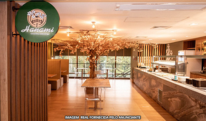 HANAMI COZINHA ORIENTAL: temaki de salmão com 2 joy, válido de segunda a sábado para consumo ou retirada no local