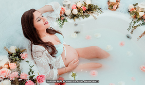 GUILHERME GRATSCH FOTOGRAFIA: 2 horas de ensaio fotográfico gestante na banheira Milk Bath e na poltrona Chaise Orbital no terraço ao ar livre, com entrega de 20 fotos tratadas