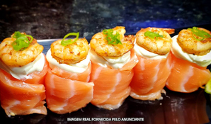 JENSAI SUSHI: buffet livre de sushis, entrada e hots salgados e doces na mesa ou especial livre, entrada, hots salgados e doces na mesa e 10 peças de sashimi ou temaki