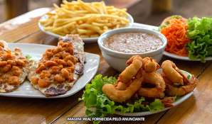 RESTAURANTE LAGOA AZUL: anchova grelhada, tainha grelhada, sequência de camarão ou prato lagoa azul para até 4 pessoas