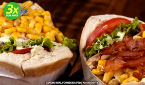 CLAUB'S LANCHES: xis salada com carne artesanal de costela mais refrigerante