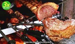CHURRASCARIA TRADIÇÃO CAMPEIRA: almoço buffet livre com churrasco, saladas, pratos quentes e sobremesas