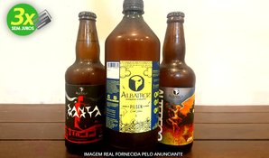 CERVEJARIA ALBATROZ: growler pilsen de 1 litro + 2 garrafas de cervejas especiais com 500ml cada