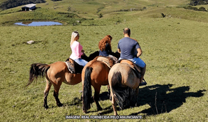 ESTÂNCIA SANTA BÁRBARA: 40 minutos de cavalgada pelos campos de cima da serra + pedalinhos no lago + alimentar os animais da fazenda