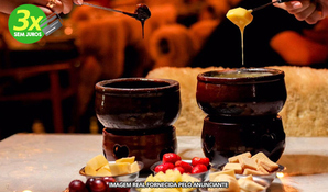 MONTBLANC RESTAURANTE: sequência de fondue com queijos, carnes e chocolate no centro de Gramado