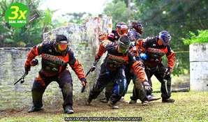 TIGERS PAINTBALL: 1 hora de PaintBall com 100 bolinhas, marcadores, equipamentos de segurança (máscara de proteção e colete anti-impacto)